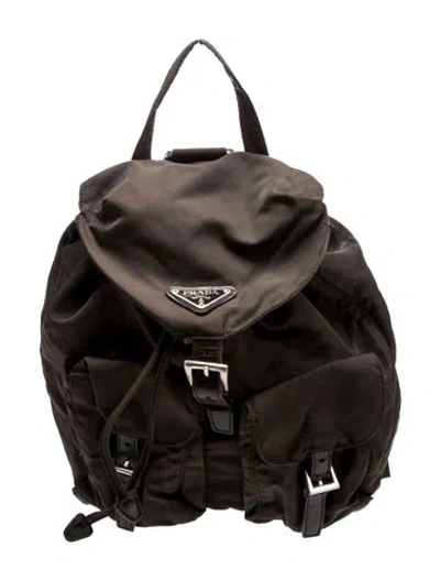 Pre-owned Prada Tessuto Nylon Backpack In Black