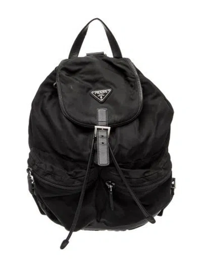 Pre-owned Prada Tessuto Nylon Backpack In Black