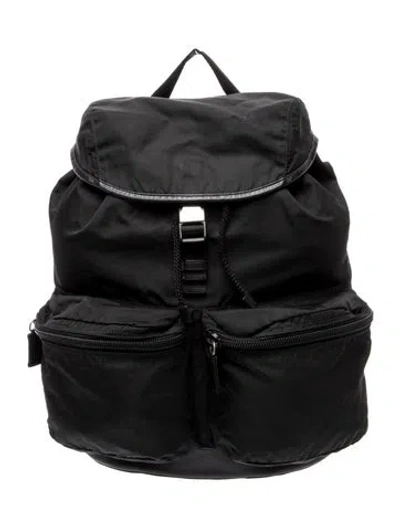 Pre-owned Prada Tessuto Nylon Backpack In Black