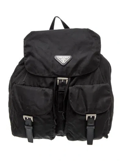 Pre-owned Prada Tessuto Nylon Backpack In Black