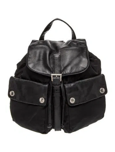 Pre-owned Prada Tessuto Nylon Backpack In Black