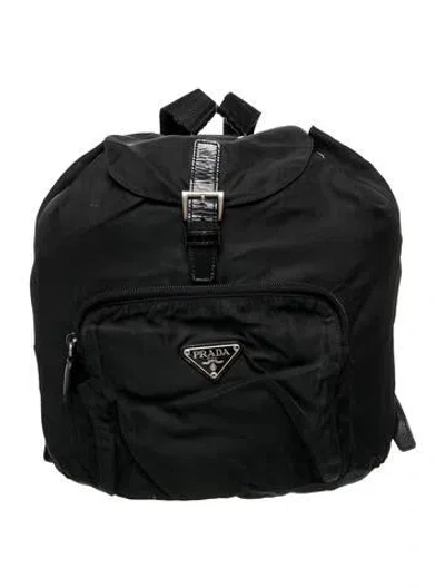 Pre-owned Prada Tessuto Nylon Backpack In Black