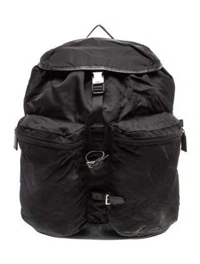 Pre-owned Prada Tessuto Nylon Backpack In Black