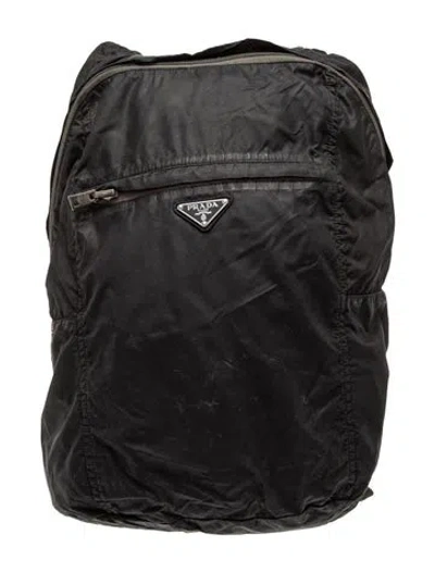 Pre-owned Prada Tessuto Nylon Backpack In Black