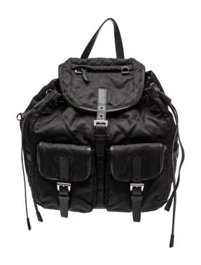 Pre-owned Prada Tessuto Nylon Backpack In Black