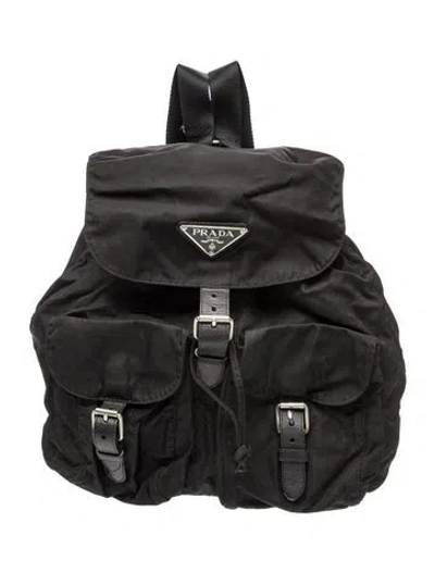 Pre-owned Prada Tessuto Nylon Backpack In Black