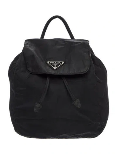 Pre-owned Prada Tessuto Nylon Backpack In Black