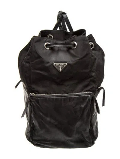 Pre-owned Prada Tessuto Nylon Backpack In Black