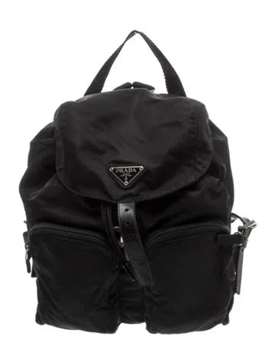 Pre-owned Prada Tessuto Nylon Backpack In Black