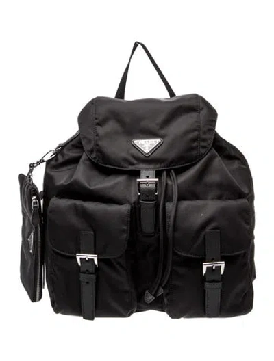 Pre-owned Prada Tessuto Nylon Backpack In Black