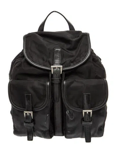 Pre-owned Prada Tessuto Nylon Backpack In Black