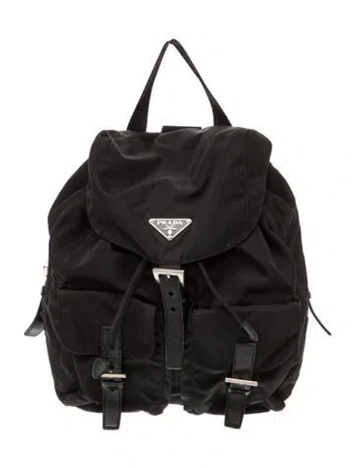 Pre-owned Prada Tessuto Nylon Backpack In Black