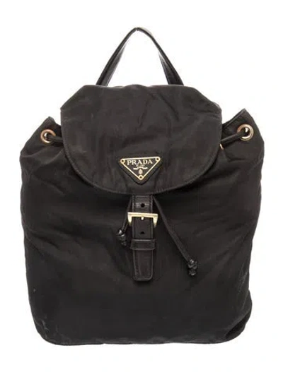 Pre-owned Prada Tessuto Nylon Backpack In Black