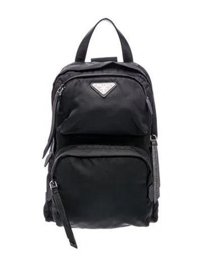 Pre-owned Prada Tessuto Nylon Backpack In Black