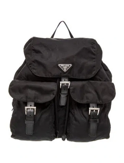 Pre-owned Prada Tessuto Nylon Backpack In Black