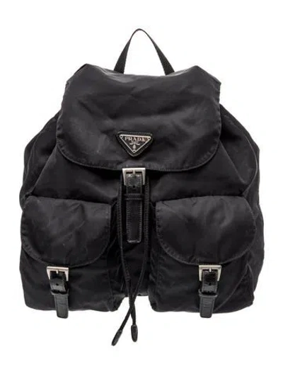 Pre-owned Prada Tessuto Nylon Backpack In Black