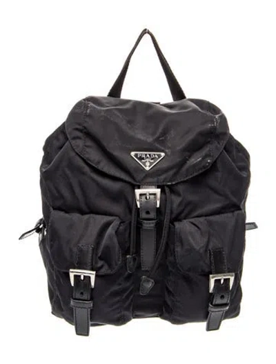 Pre-owned Prada Tessuto Nylon Backpack In Black