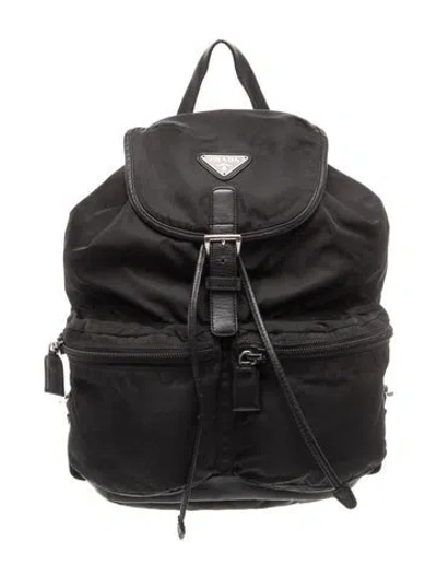 Pre-owned Prada Tessuto Nylon Backpack In Black
