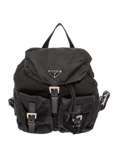 Pre-owned Prada Tessuto Nylon Backpack In Black