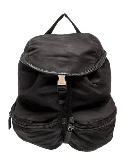 Pre-owned Prada Tessuto Nylon Backpack In Black