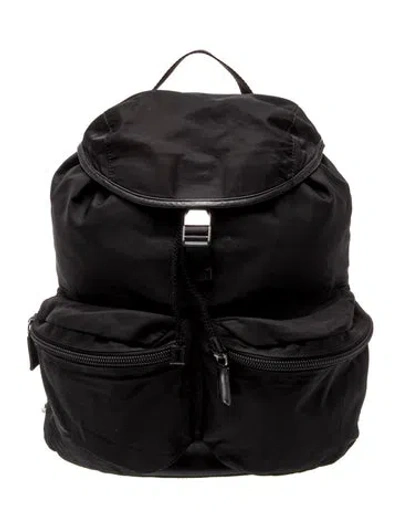 Pre-owned Prada Tessuto Nylon Backpack In Black