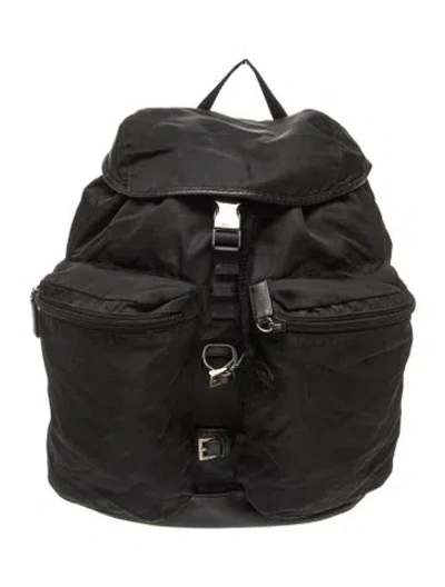Pre-owned Prada Tessuto Nylon Backpack In Black