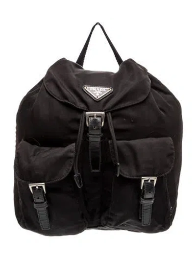 Pre-owned Prada Tessuto Nylon Backpack In Black