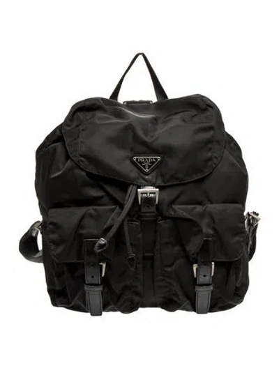 Pre-owned Prada Tessuto Nylon Backpack In Black