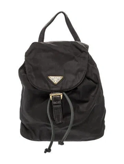 Pre-owned Prada Tessuto Nylon Backpack In Black