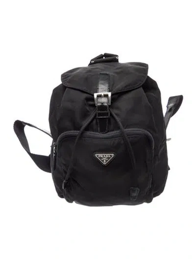 Pre-owned Prada Tessuto Nylon Backpack In Black