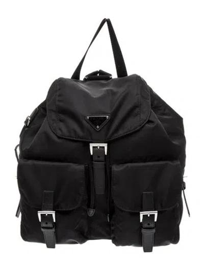 Pre-owned Prada Tessuto Nylon Backpack In Black