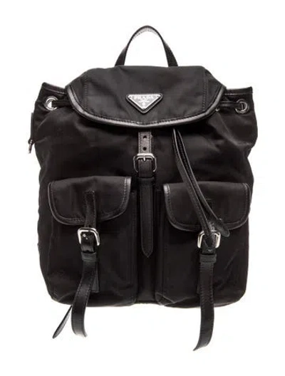 Pre-owned Prada Tessuto Nylon Backpack In Black