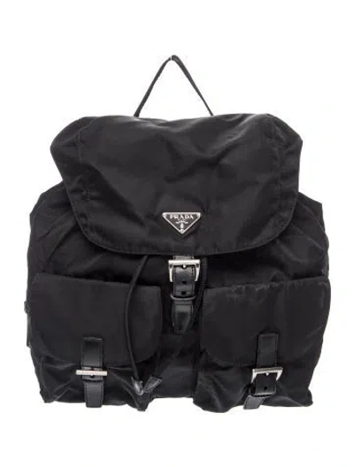 Pre-owned Prada Tessuto Nylon Backpack In Black