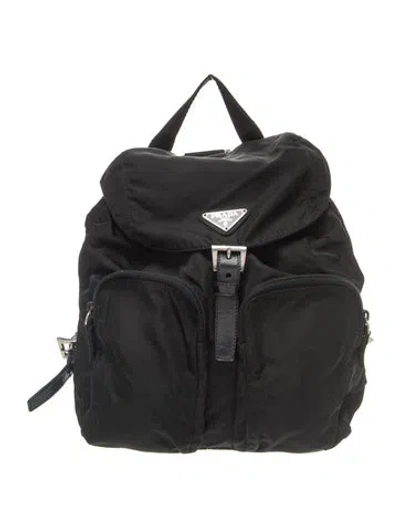 Pre-owned Prada Tessuto Nylon Backpack In Black