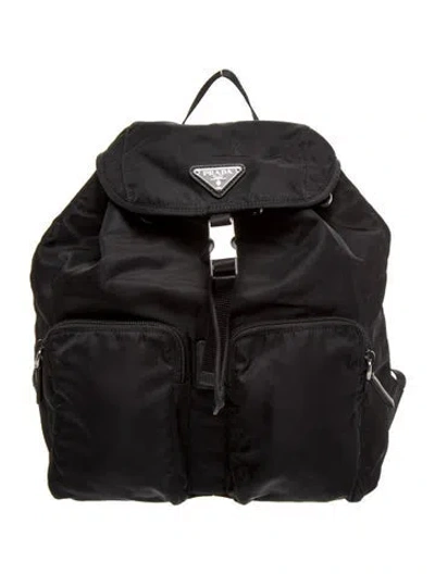 Pre-owned Prada Tessuto Nylon Backpack In Black