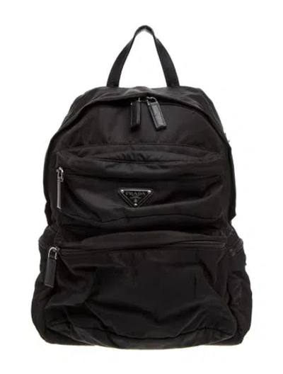 Pre-owned Prada Tessuto Nylon Backpack In Black