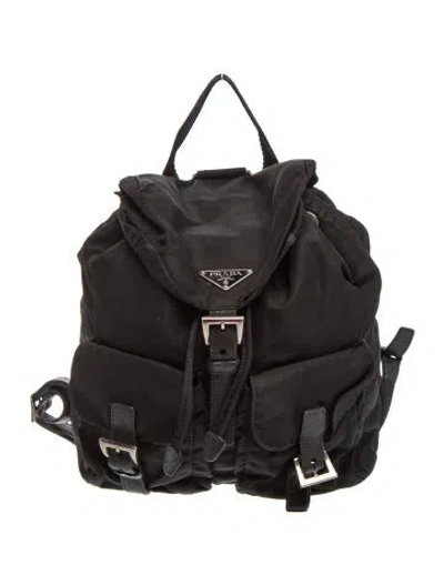 Pre-owned Prada Tessuto Nylon Backpack In Black