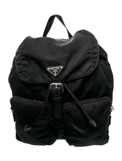 Pre-owned Prada Tessuto Nylon Backpack In Black