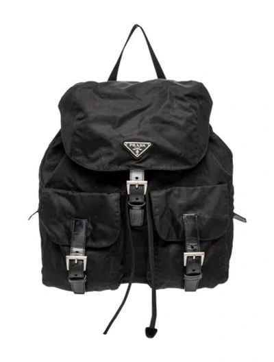 Pre-owned Prada Tessuto Nylon Backpack In Black