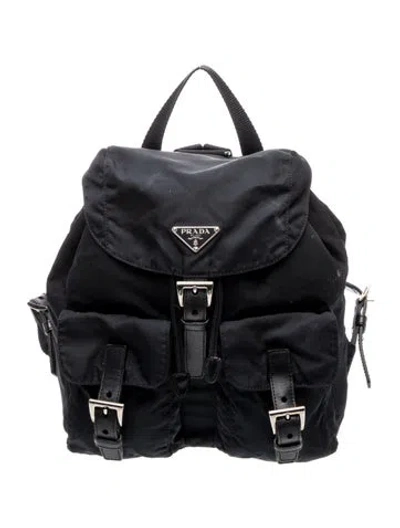 Pre-owned Prada Tessuto Nylon Backpack In Blue
