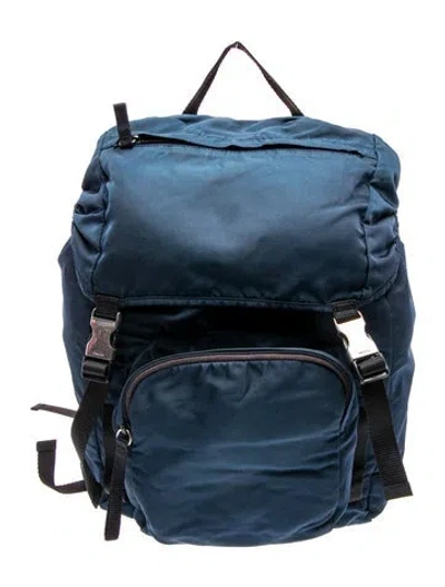 Pre-owned Prada Tessuto Nylon Backpack In Blue