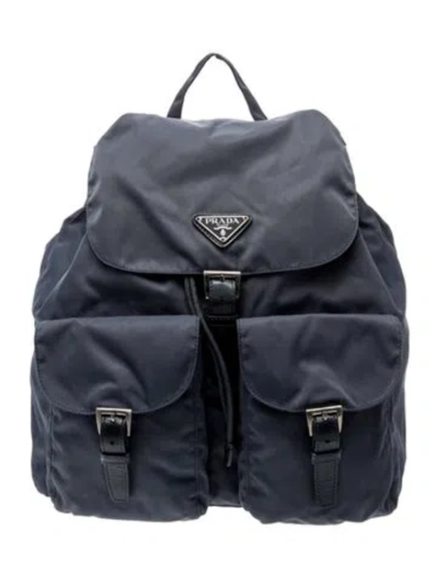 Pre-owned Prada Tessuto Nylon Backpack In Blue