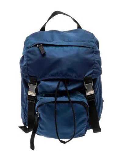 Pre-owned Prada Tessuto Nylon Backpack In Blue