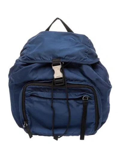 Pre-owned Prada Tessuto Nylon Backpack In Blue