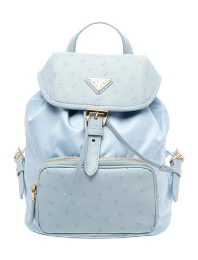 Pre-owned Prada Tessuto Nylon Backpack In Blue