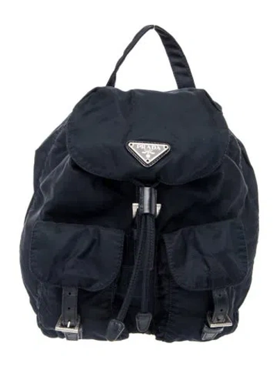 Pre-owned Prada Tessuto Nylon Backpack In Blue