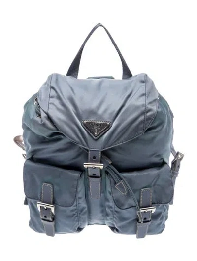 Pre-owned Prada Tessuto Nylon Backpack In Blue