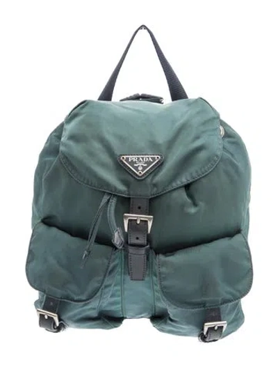 Pre-owned Prada Tessuto Nylon Backpack In Blue