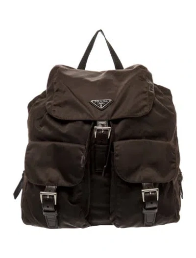 Pre-owned Prada Tessuto Nylon Backpack In Brown