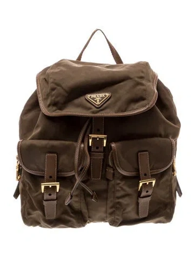 Pre-owned Prada Tessuto Nylon Backpack In Brown